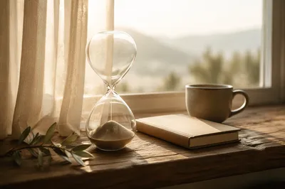 Patient Hourglass in Soft Morning Light