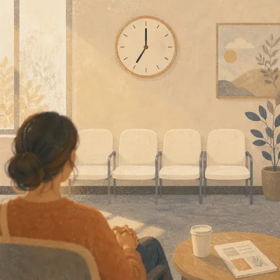 Quiet Waiting Room Clock and Trust