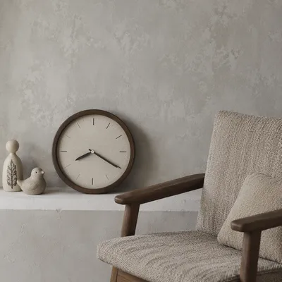 Peaceful Waiting Room with Clock and Chair