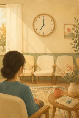 Quiet Waiting Room Clock and Trust