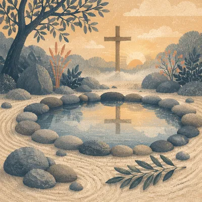 Still Water Prayer Garden at Dawn