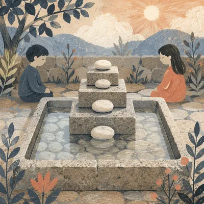 Peaceful Still Water Stone Meditation Garden