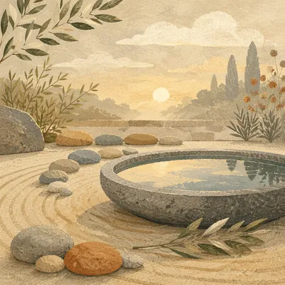Peaceful Still Water Zen Garden