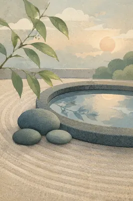 Peaceful Still Water and Stones