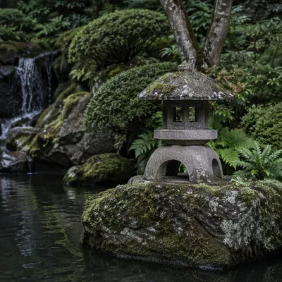 Peaceful Zen Garden with Still Water