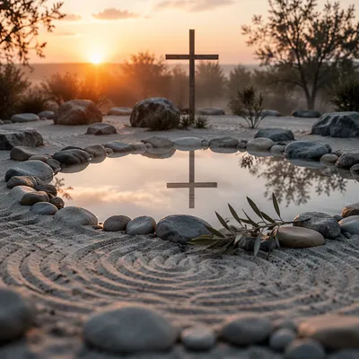 Still Water Prayer Garden at Dawn