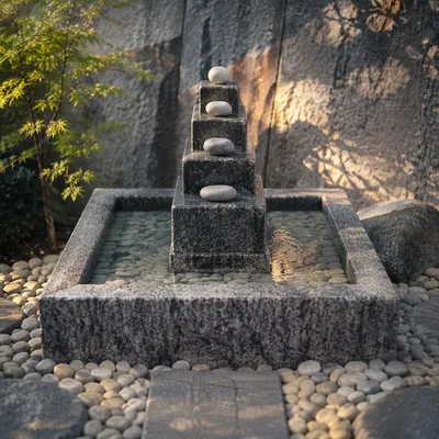 Peaceful Still Water Stone Meditation Garden