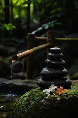 Peaceful Still Water Zen Stones