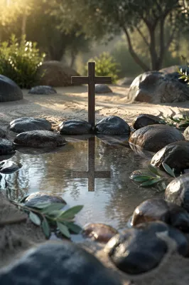 Still Water Cross in Peaceful Garden
