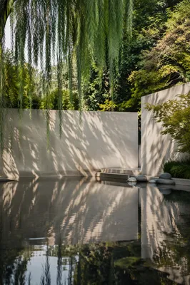 Peaceful Still Water Garden Reflection