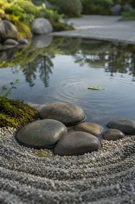 Peaceful Zen Stones by Still Water
