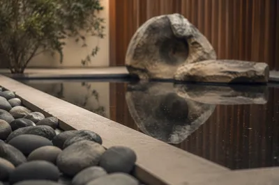 Peaceful Still Water Zen Garden Stones