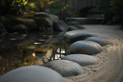 Peaceful Still Water Garden Stones