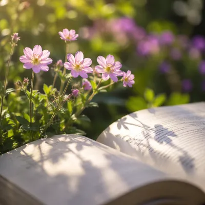 Peaceful Scripture Reading in Sunlit Garden
