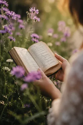Peaceful Scripture Reading in Sunlit Garden