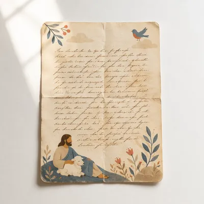 Peaceful Handwritten Letter on White Surface