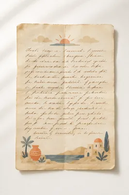 Vintage Peaceful Letter on White Surface