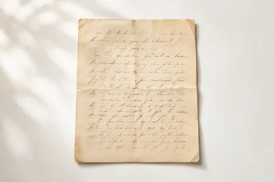 Peaceful Handwritten Letter on White Background