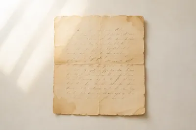 Peaceful Handwritten Letter on Ivory Surface