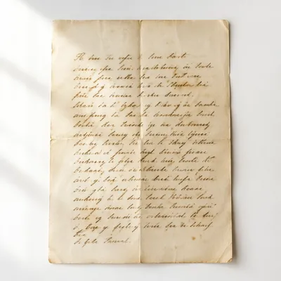 Peaceful Vintage Letter on White Surface