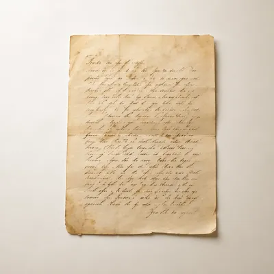 Peaceful Aged Letter on Ivory Surface