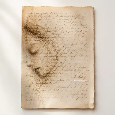 Peaceful Sleeping Face on Manuscript Paper