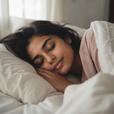 Peaceful Sleeping Woman in Soft Morning Light
