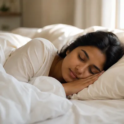 Peaceful Sleeping Woman in Soft Morning Light