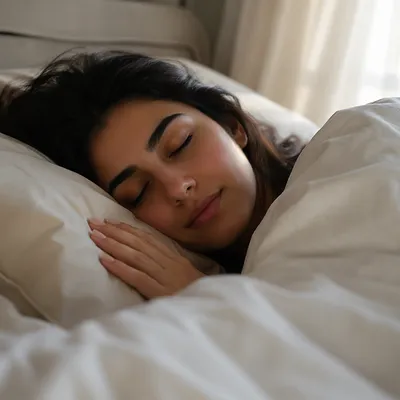 Peaceful Sleeping Woman in Soft Morning Light