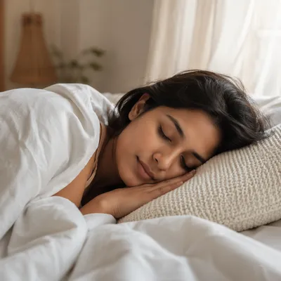 Peaceful Sleeping Woman in Morning Light