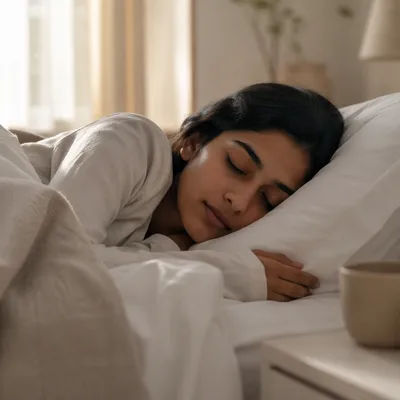 Peaceful Woman Sleeping in Soft Morning Light