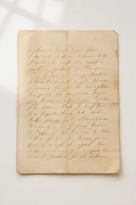 Peaceful Handwritten Letter on White Surface