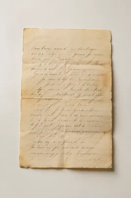 Aged Handwritten Letter in Quiet Reflection