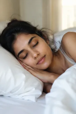 Peaceful Sleeping Woman in Soft Morning Light
