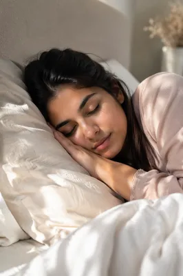Peaceful Sleeping Woman in Soft Morning Light