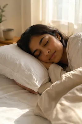 Peaceful Sleeping Woman in Soft Morning Light