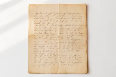 Peaceful Vintage Letter on White Surface