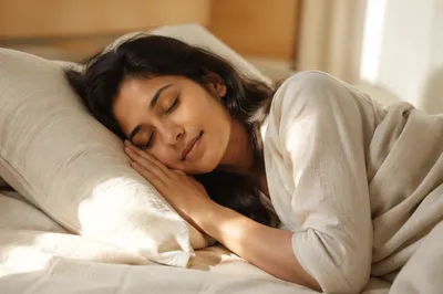 Peaceful Sleeping Woman in Soft Morning Light
