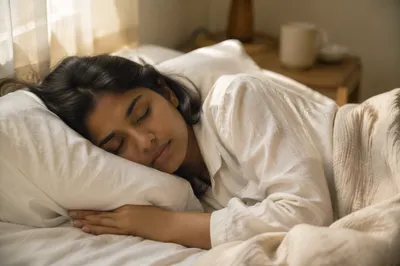 Peaceful Sleeping Woman in Soft Morning Light