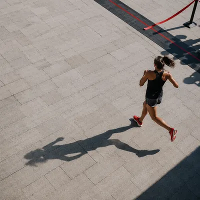 Determined Runner Nearing Endurance Race Finish