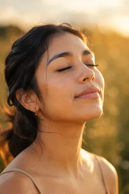 Peaceful Woman in Summer Sunlight