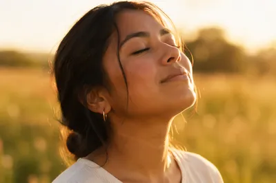 Peaceful Woman in Summer Sunlight