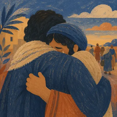 Tearful Joyful Reunion at Sunset Platform
