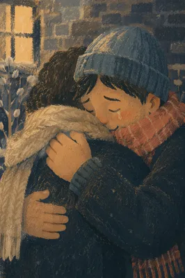 Tears of Joy Winter Reunion Embrace