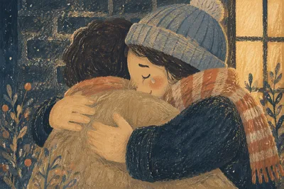 Tears of Joy Winter Reunion Embrace