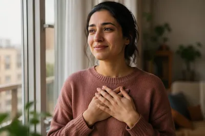 Grateful Woman by Morning Window