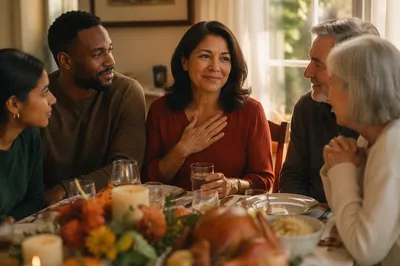 Grateful Family Gathering at Autumn Dinner