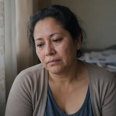 Quiet Tearful Portrait by Window