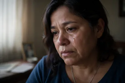 Tearful Woman by Soft Window Light