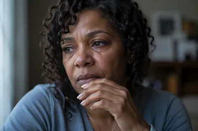 Tearful Woman by Soft Window Light